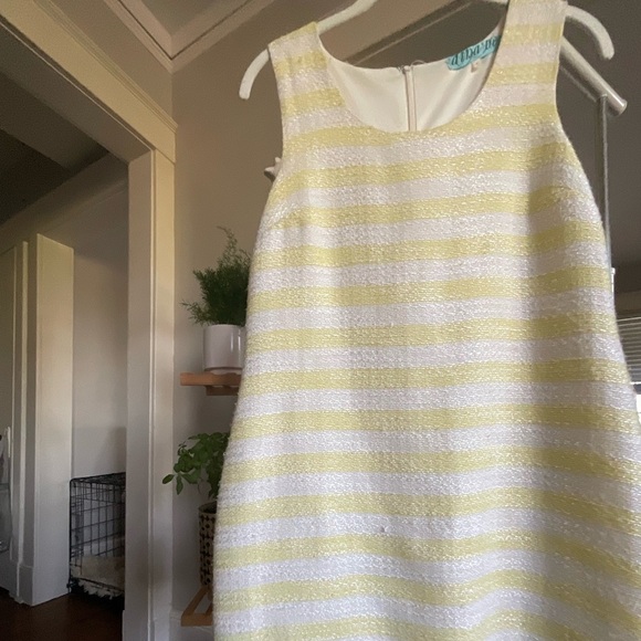 Yellow & White Striped Textured Sleeveless Shift Dress – Size Small (NWOT) - Picture 12 of 15